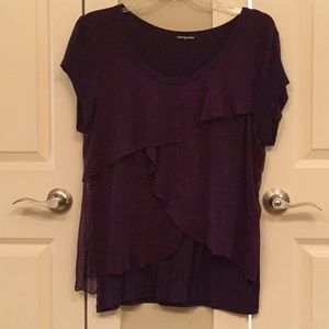 Deep Purple Scoop Neck 2X Top
